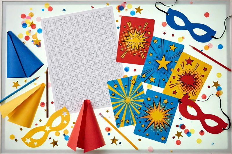 Superhero Party Games Bundle — printable kids birthday party games